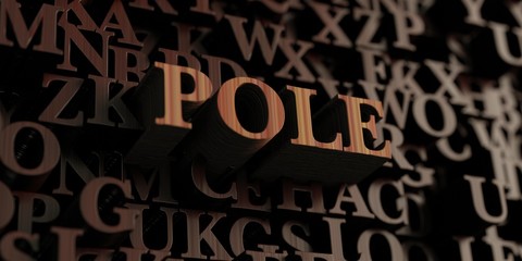 Pole - Wooden 3D rendered letters/message.  Can be used for an online banner ad or a print postcard.