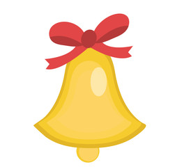 Christmas bell vector icon. Isolated on white background