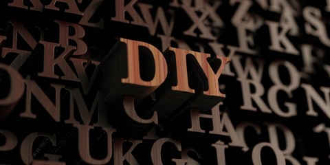 Diy - Wooden 3D rendered letters/message.  Can be used for an online banner ad or a print postcard.