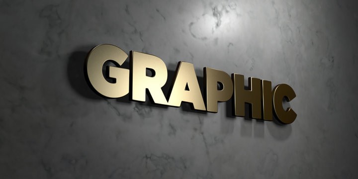 Graphic - Gold sign mounted on glossy marble wall  - 3D rendered royalty free stock illustration. This image can be used for an online website banner ad or a print postcard.