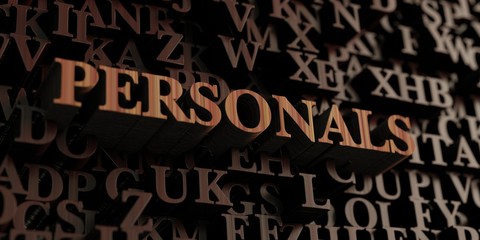 Personals - Wooden 3D rendered letters/message.  Can be used for an online banner ad or a print postcard.