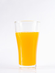 Orange juice in the glasses white background