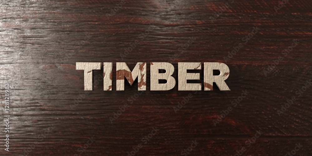 Fototapete timber - grungy wooden headline on maple - 3d rendered royalty free stock image. this image can be u