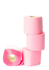 toilet paper isolated on white background