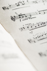 Naklejka premium Music notation book. Page with music notes