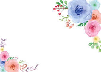 Floral Watercolor painting on white background