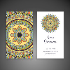 Business card. Vintage decorative elements.