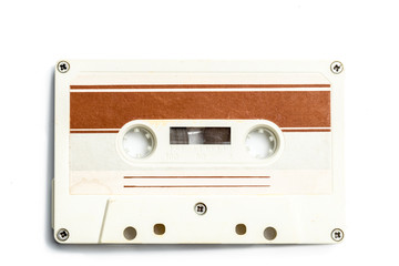 vintage cassette tape isolated white background