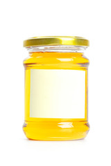 Canned compotes in large glass jar