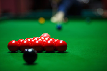 Ball and Snooker Player - obrazy, fototapety, plakaty