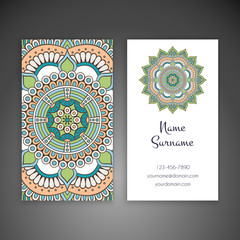 Business card. Vintage decorative elements.