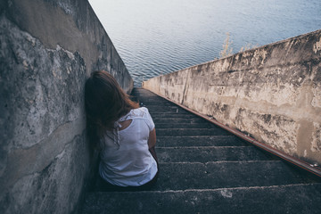 woman suffering from  fear