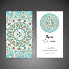 Business card. Vintage decorative elements.