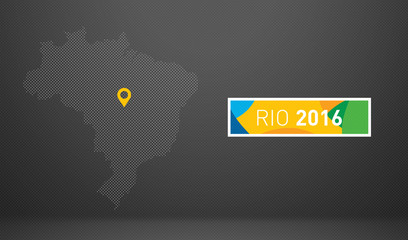 Fototapeta premium country location with map markers and state table brazil flag