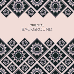 Obraz premium Vector geometric frame oriental style. Seamless vector borders for design. Oriental vector background.