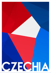 czech republic colorful flag map in geometric,mosaic polygonal style.Abstract tessellation,background