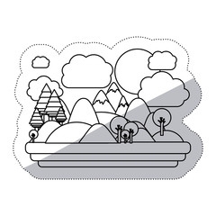 Forest and mountain icon. Landscape nature outdoor beautiful and season theme. Isolated design. Vector illustration