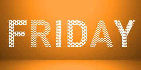 day name hipster fashion memphis style concept abstract colorful background friday