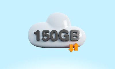 3d rendering cloud download upload   gb capacity