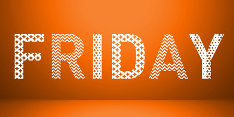 day name hipster fashion memphis style concept abstract colorful background friday