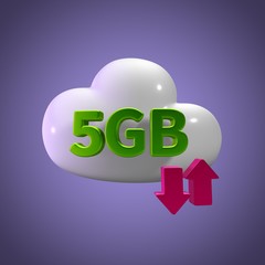 3d rendering cloud download upload  5 gb capacity