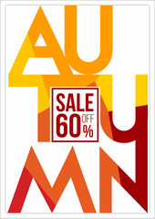 autumn sale concept abstract colorful triangular typographic background