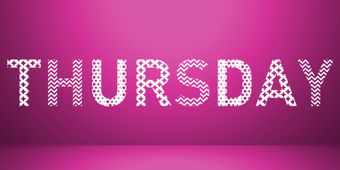 Names of day colorful hipster fashion memphis style background thursday