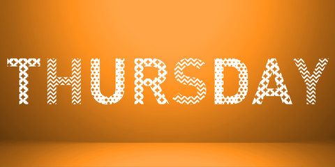 Names of day colorful hipster fashion memphis style background thursday