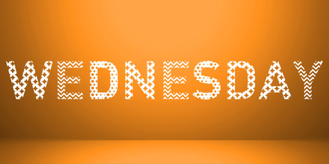 Names of day colorful hipster fashion memphis style background wednesday