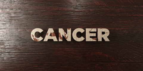 Cancer - grungy wooden headline on Maple  - 3D rendered royalty free stock image. This image can be used for an online website banner ad or a print postcard.