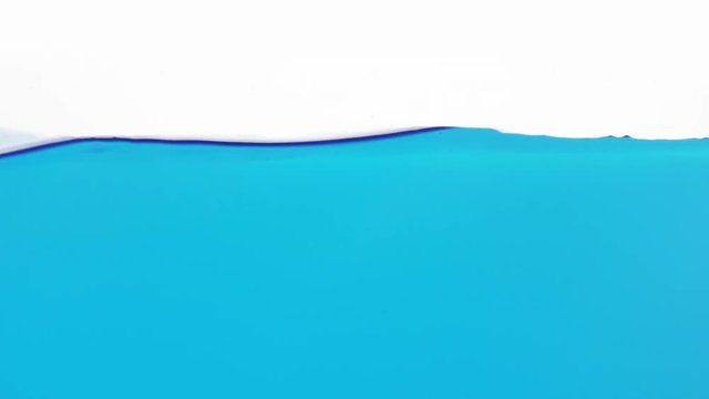 blue color water waves in aquarium slow motion, 180fps prores footage