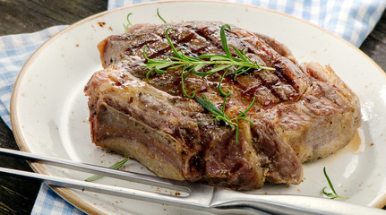 Thick juicy grilled fillet steak