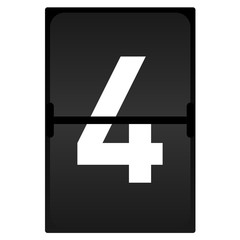 Obraz premium 4 number Set of letters on a mechanical timetable