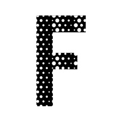F alphabet on the white hipster fashion memphis style background