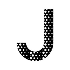 J alphabet on the white hipster fashion memphis style background