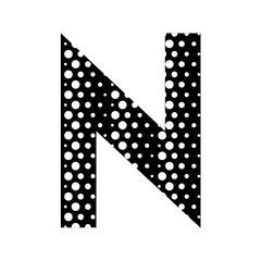 N alphabet on the white hipster fashion memphis style background
