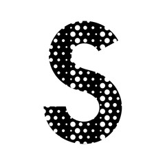 S alphabet on the white hipster fashion memphis style background