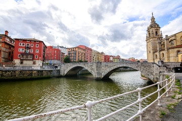 panoramic views of downton bilbao, spain