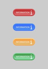 Set of Rounded Rectangle Information Button