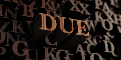 Due - Wooden 3D rendered letters/message.  Can be used for an online banner ad or a print postcard.