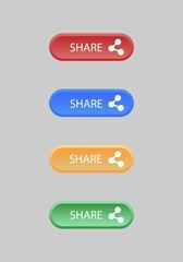 Set of Rounded Rectangle Share Button