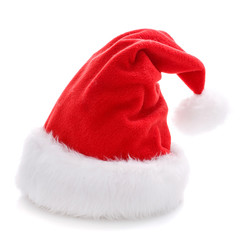 Santa Claus red hat isolated on white