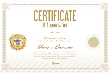 Certificate template retro design background 