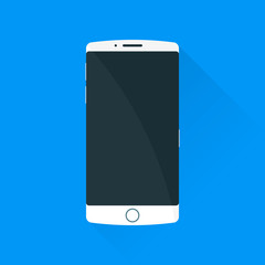 Smartphone. Vector icon. Blue background