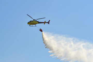 Suppression of the fires by means of the helicopter.