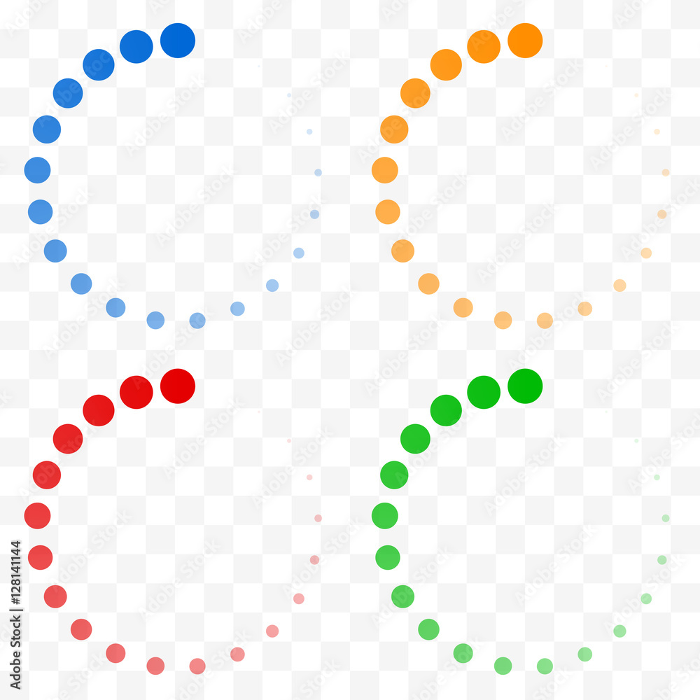 Aufkleber preloader, buffer shapes symbols. fading transparent circles
