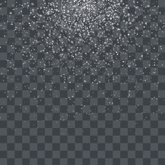 Vector white glitter particles background effect