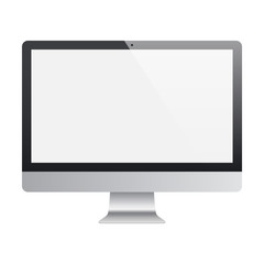 monitor frosted black color with blank screen isolated on white background. stock vector illustration eps10