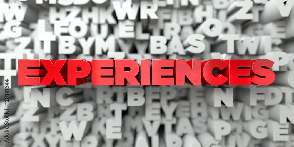 Fototapete experiences - red text on typography background - 3d rendered royalty free stock image. this image c