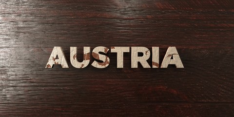 Austria - grungy wooden headline on Maple  - 3D rendered royalty free stock image. This image can be used for an online website banner ad or a print postcard.